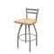 Holland Bar Stool Co 30" Low Back Swivel Bar Stool, Nickel Finish, Nat Oak Seat 41130ANNatOak - alternate 1